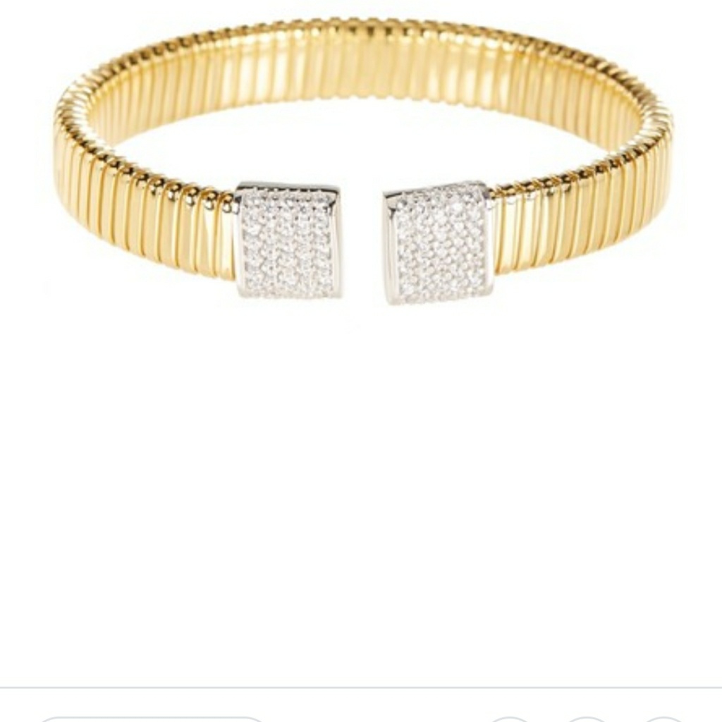 Savvy Cie - Italian 14k Gold Vermeil Pave Crystal
